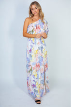 Load image into Gallery viewer, White Birch Garden Diva Floral One-Shoulder Maxi Dress
