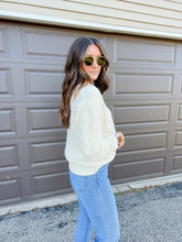 Load image into Gallery viewer, Cream Chunky Knit Button Sweater
