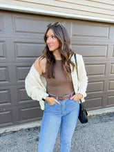 Load image into Gallery viewer, Cream Chunky Knit Button Sweater
