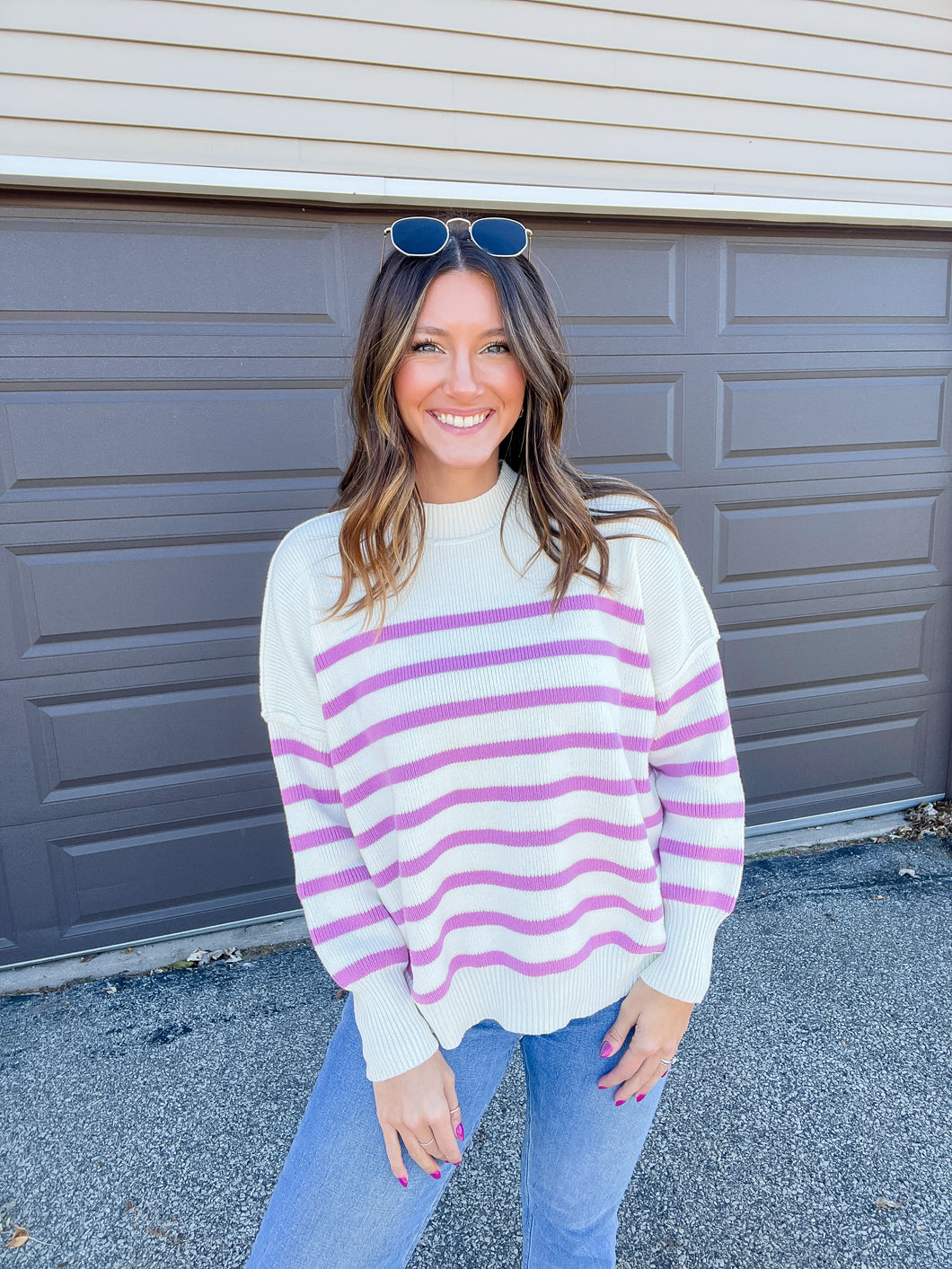 Perwinkle Striped Sweater