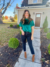 Load image into Gallery viewer, Emerald Green Velvet Blouse
