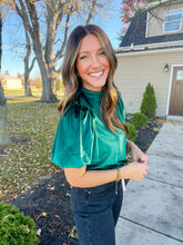 Load image into Gallery viewer, Emerald Green Velvet Blouse
