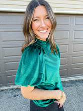 Load image into Gallery viewer, Emerald Green Velvet Blouse

