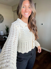 Load image into Gallery viewer, Cream Scalloped Sweater

