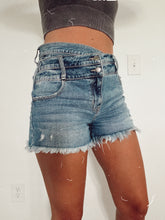 Load image into Gallery viewer, Crossover Waist Denim Shorts
