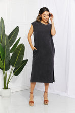 Load image into Gallery viewer, Stun The Crowds Slit Midi Dress in Black
