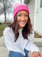 Load image into Gallery viewer, Pink Checkered CC Beanie
