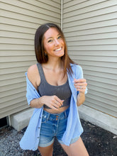 Load image into Gallery viewer, Ash Grey Square Neck Crop Tank

